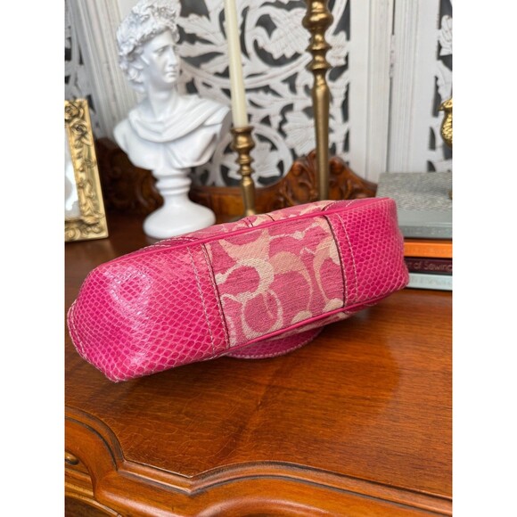 COACH 8F50 Signature Embossed Pink Python Print Satchel RARE, RETIRED, HTF - Picture 13 of 14